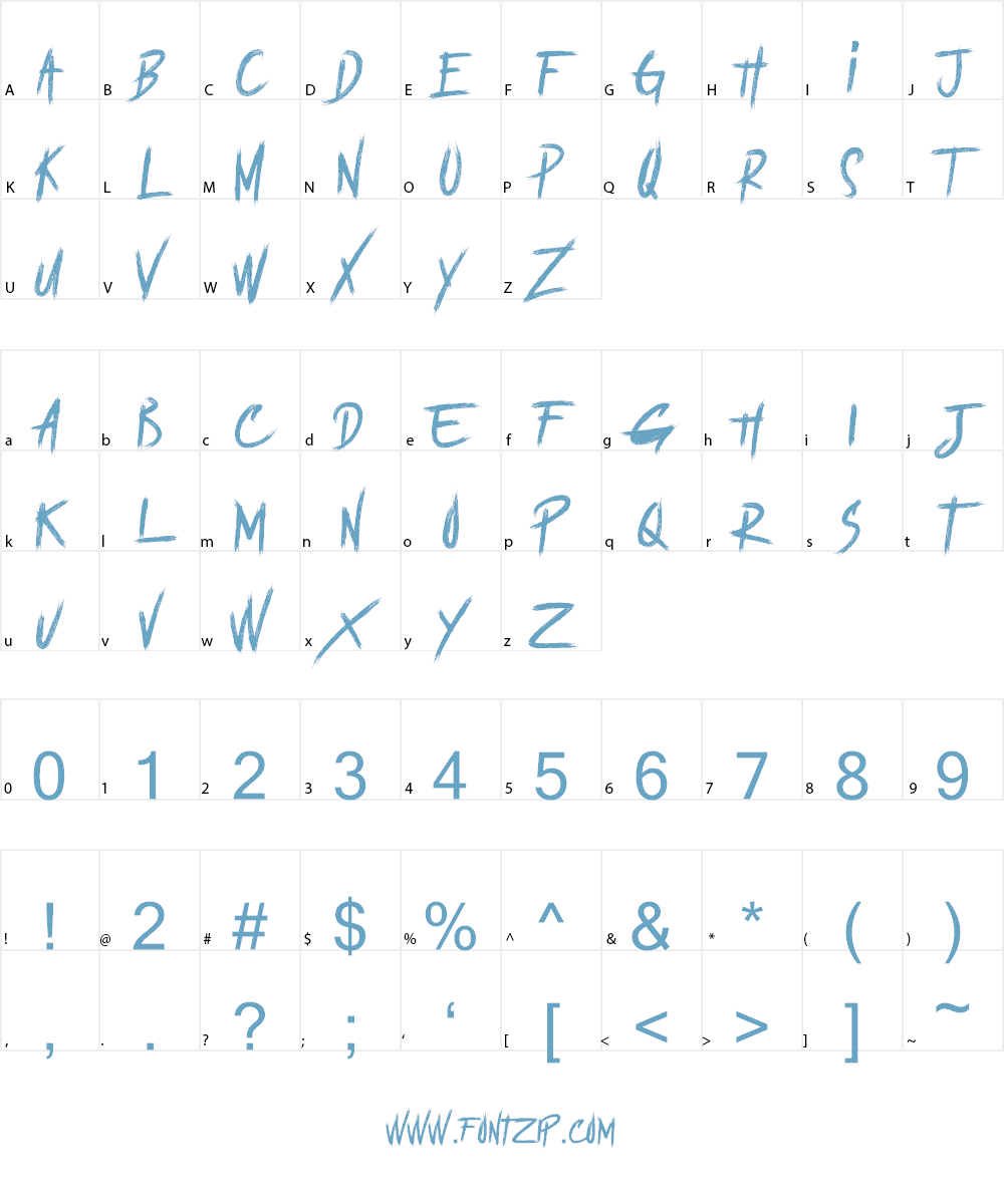 BRUTALItY YOURS DEMO Font Character